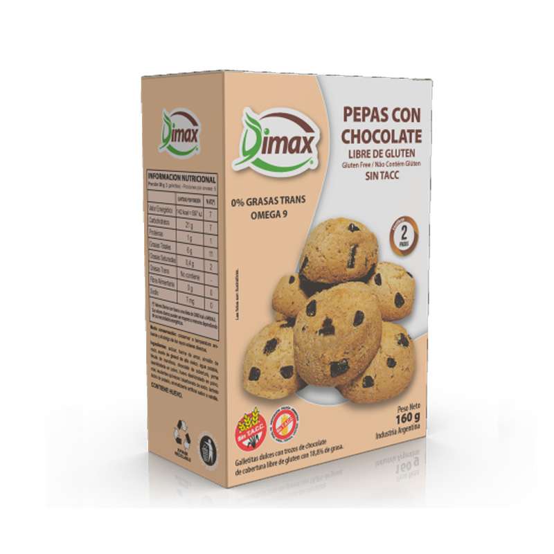 Caja Pepas Con Chips Chocolate X Grs Pedidos Sin Gluten