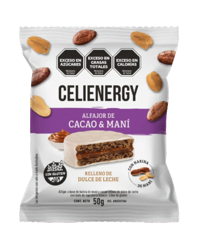 ALFAJOR DE CACAO Y MANI (CAJA X 12UNIDADES)