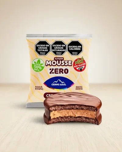 ALFAJOR MOUSSE CREMA MOKA ZERO CAJA X 12 UNIDADES