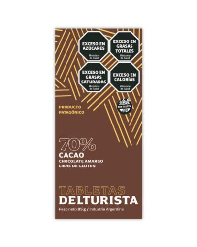 TABLETA CHOCOLATE AMARGO 70 % CACAO x 85gr.