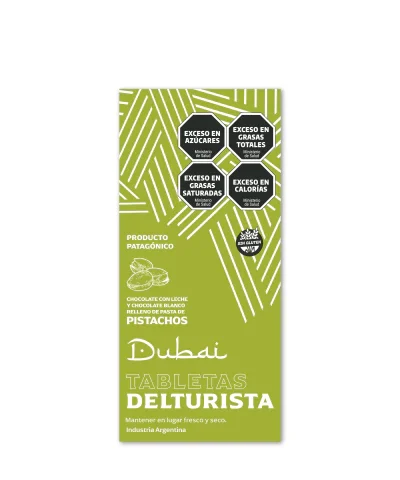 TABLETAS CHOCOLATE - CHOCOLATE BLANCO CON PISTACHO DUBAI x 85gr.