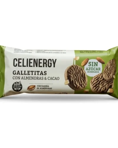 GALLETITAS CON ALMENDRAS Y CACAO S/ AZUCAR AGREGADO X 130 GRS
